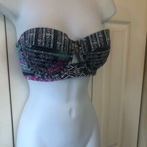 Strapless Multicolor Bandeau Bikini Top
